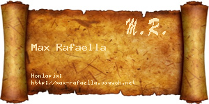Max Rafaella névjegykártya